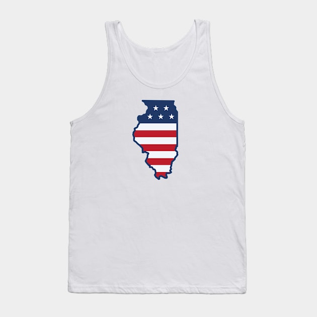 Stars and Stripes Illinois Tank Top by SLAG_Creative